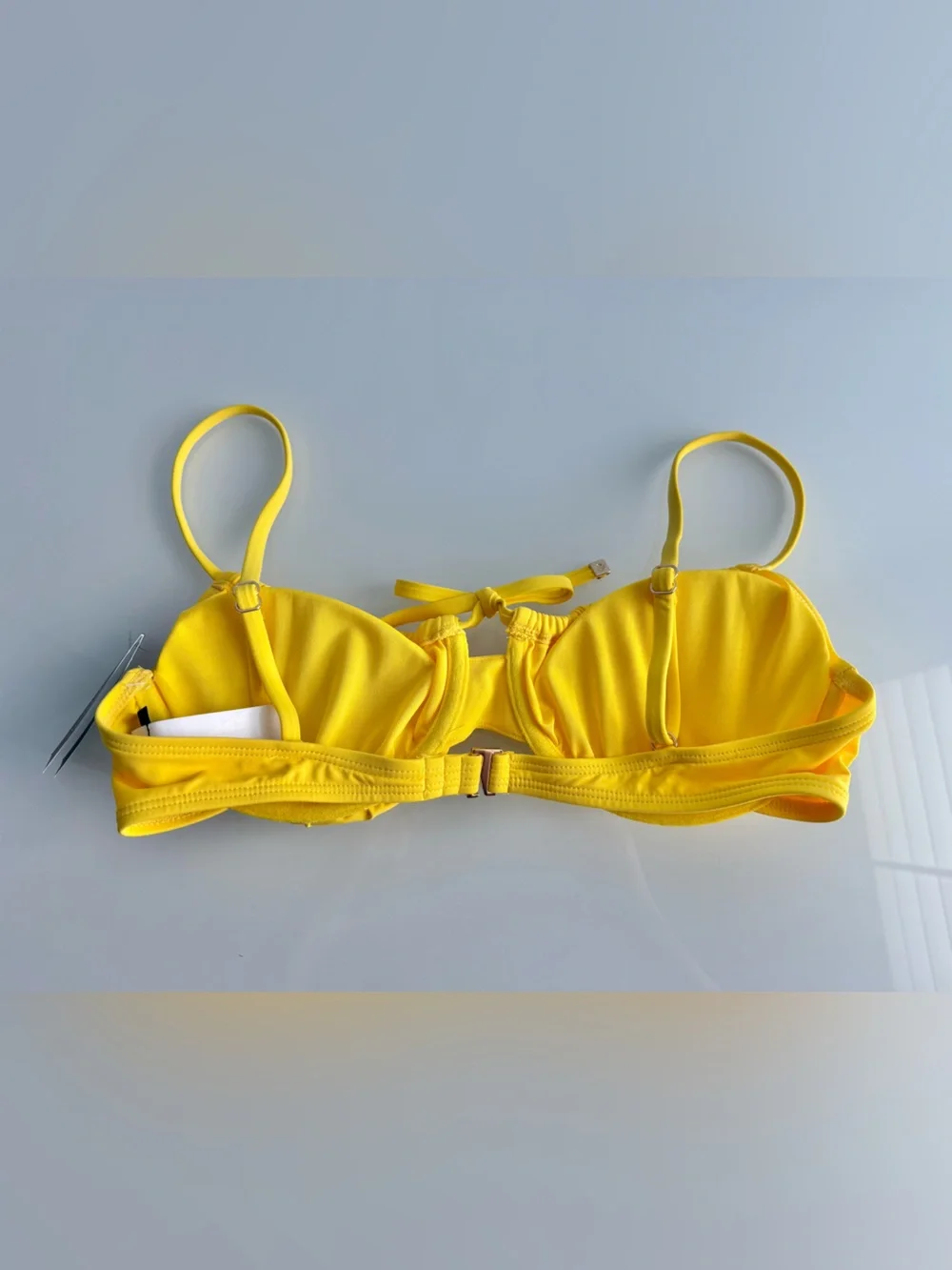 kate spade new york Women's Yellow Cinch Front Underwire Bikini Top Size Small